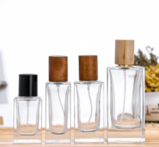 50 ml 100 ml passen quadratische Großhandels-Luxusverpackung leere Sprühglas-Parfümflasche an
